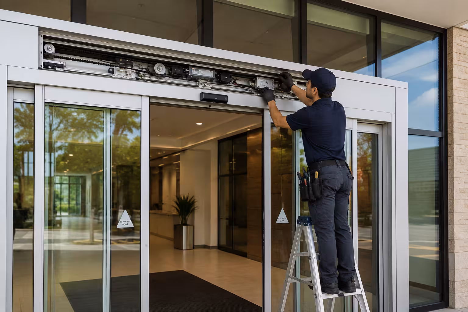 Automatic sliding door installation